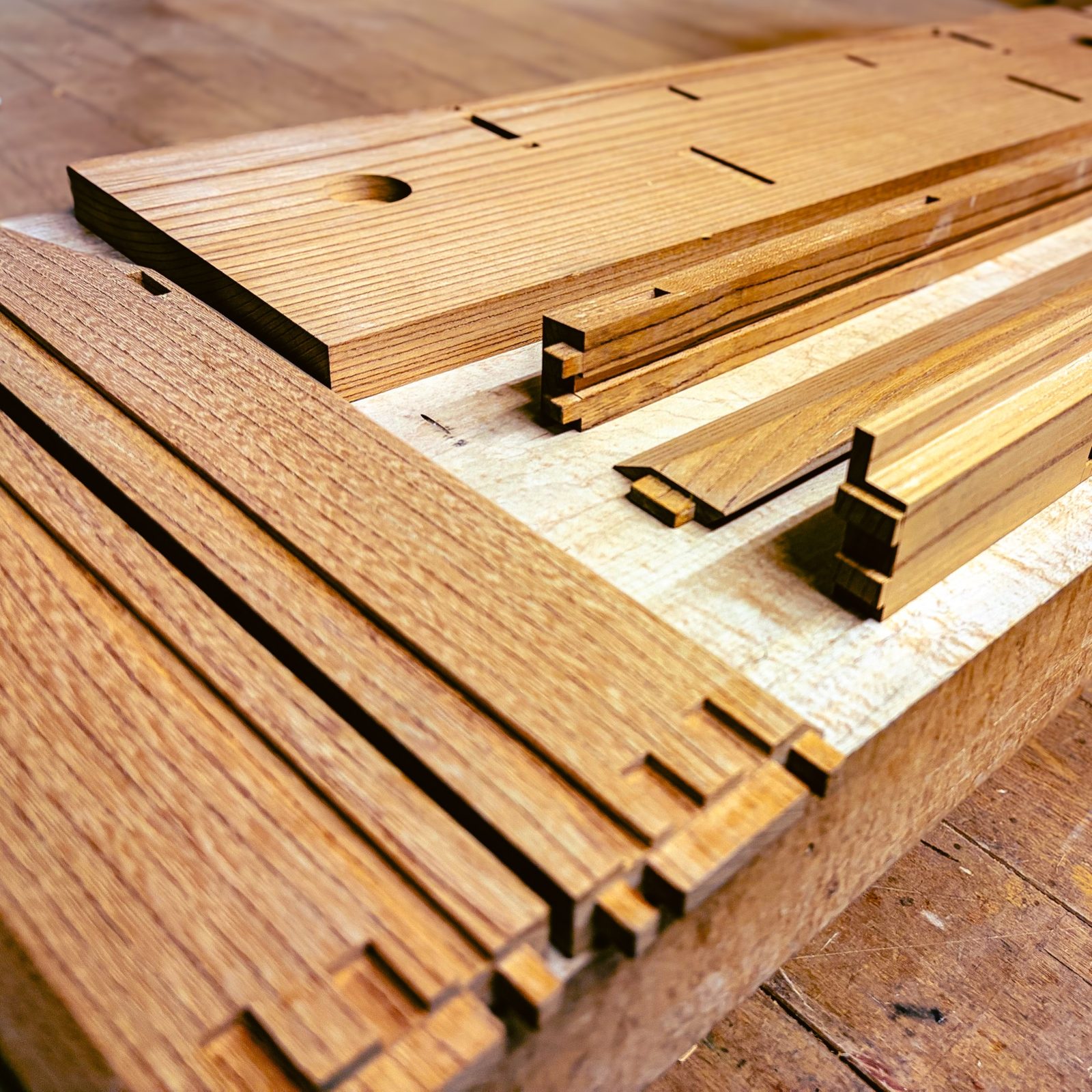 Joinery cut into the individual parts
